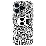 Senada iPhone 17 Pro Max 6.91 inch ile Uyumlu Kılıf Dekoratif Silikon Baskılı Kapak Skull White