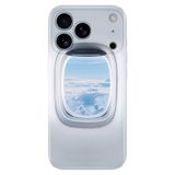 Senada iPhone 17 Pro Max 6.91 inch ile Uyumlu Kılıf Dekoratif Silikon Baskılı Kapak Uçak Pencere