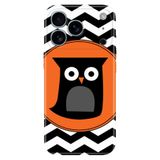 Senada iPhone 17 Pro Max 6.91 inch ile Uyumlu Kılıf Dekoratif Silikon Baskılı Kapak Zigzag Baykuş
