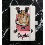 Senada Kişiye Özel Isim Yazılı Tarihsiz 192 Sayfa Mini Termo Defter Baskılı Desenli 9X14 cm Beyaz Printing-30 - 1 Adet - 102-Beyaz