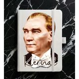 Senada Kişiye Özel Isim Yazılı Tarihsiz 192 Sayfa Mini Termo Defter Baskılı Desenli 9X14 cm Beyaz STOCK-023 - 1 Adet - 102-Beyaz