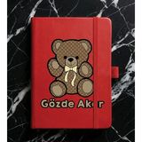 Senada Kişiye Özel Isim Yazılı Tarihsiz 192 Sayfa Mini Termo Defter Baskılı Desenli 9X14 cm Kırmızı - Model 00001 - 1 Adet - Kırmızı - Kırmızı