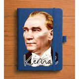 Senada Kişiye Özel Isim Yazılı Tarihsiz 192 Sayfa Mini Termo Defter Baskılı Desenli 9X14 cm Lacivert STOCK-023 - 1 Adet - 003-Lacivert