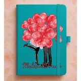 Senada Kişiye Özel Isim Yazılı Tarihsiz 192 Sayfa Mini Termo Defter Baskılı Desenli 9X14 cm Turkuaz - Color 12 - 1 Adet