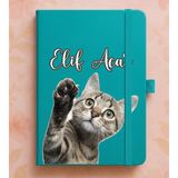 Senada Kişiye Özel Isim Yazılı Tarihsiz 192 Sayfa Mini Termo Defter Baskılı Desenli 9X14 cm Turkuaz - Görsel-Tasarım9 - 1 Adet