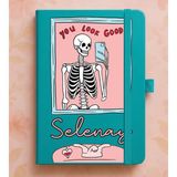 Senada Kişiye Özel Isim Yazılı Tarihsiz 192 Sayfa Mini Termo Defter Baskılı Desenli 9X14 cm Turkuaz Notebookt:18 - 1 Adet