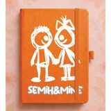 Senada Kişiye Özel Isim Yazılı Tarihsiz 192 Sayfa Mini Termo Defter Baskılı Desenli 9X14 cm Turuncu Dsn-26 - 1 Adet - 860-Turuncu