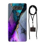 Senada Lg V20 ile Uyumlu Kılıf Altın Tozu Silikon İpli Boyun Askı Aparatlı