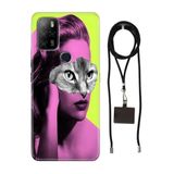 Senada Omix X300 X500 ile Uyumlu Kılıf Cat Face Silikon İpli Boyun Askı Aparatı