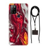 Senada Omix X300 X500 ile Uyumlu Kılıf Red Marbles Silikon İpli Boyun Askı Aparatı