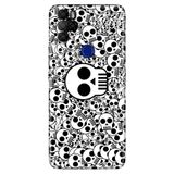 Senada Omix X300 X500 İle Uyumlu Kılıf Silikon Desenli Tam Koruma Resimli Kapak Skull White