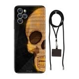 Senada Omix X700 ile Uyumlu Kılıf Skull Art Silikon İpli Boyun Askı Aparatı