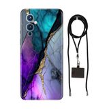 Senada Oneplus 9 ile Uyumlu Kılıf Altın Tozu Desenli Silikon İpli Boyun Askı Aparatı