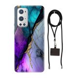 Senada Oneplus 9 Pro ile Uyumlu Kılıf Altın Tozu Desenli Silikon İpli Boyun Askı Aparatı