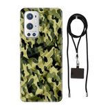 Senada Oneplus 9 Pro ile Uyumlu Kılıf Asker Desenli Silikon İpli Boyun Askı Aparatı