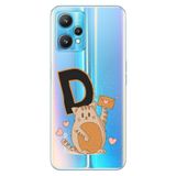 Senada Oneplus 9 Pro ile Uyumlu Kılıf Baskılı Resimli Desenli Silikon Kedili D Harfi