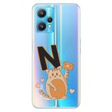 Senada Oneplus 9 Pro ile Uyumlu Kılıf Baskılı Resimli Desenli Silikon Kedili N Harfi