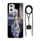 Senada Oneplus 9 Pro ile Uyumlu Kılıf Big Cat Desenli Silikon İpli Boyun Askı Aparatı