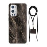 Senada Oneplus 9 Pro ile Uyumlu Kılıf Bloom Mermer Desenli Silikon İpli Boyun Askı Aparatı