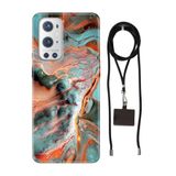 Senada Oneplus 9 Pro ile Uyumlu Kılıf Karma Ametist Desenli Silikon İpli Boyun Askı Aparatı