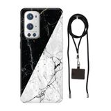 Senada Oneplus 9 Pro ile Uyumlu Kılıf Mermer Desenli Silikon İpli Boyun Askı Aparatı