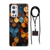 Senada Oneplus 9 Pro ile Uyumlu Kılıf Petek Desenli Silikon İpli Boyun Askı Aparatı