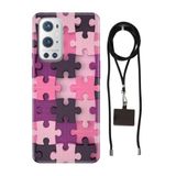 Senada Oneplus 9 Pro ile Uyumlu Kılıf Puzzle Desenli Silikon İpli Boyun Askı Aparatı