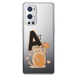 Senada Oneplus 9 Pro ile Uyumlu Kılıf Resimli Desenli Silikon Kedili A Harfi