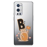 Senada Oneplus 9 Pro ile Uyumlu Kılıf Resimli Desenli Silikon Kedili B Harfi
