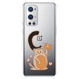 Senada Oneplus 9 Pro ile Uyumlu Kılıf Resimli Desenli Silikon Kedili C Harfi