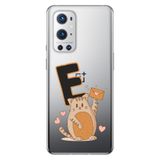 Senada Oneplus 9 Pro ile Uyumlu Kılıf Resimli Desenli Silikon Kedili E Harfi
