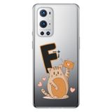 Senada Oneplus 9 Pro ile Uyumlu Kılıf Resimli Desenli Silikon Kedili F Harfi