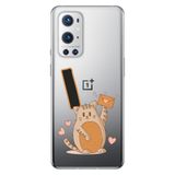 Senada Oneplus 9 Pro ile Uyumlu Kılıf Resimli Desenli Silikon Kedili İ Harfi