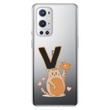 Senada Oneplus 9 Pro ile Uyumlu Kılıf Resimli Desenli Silikon Kedili V Harfi