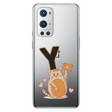 Senada Oneplus 9 Pro ile Uyumlu Kılıf Resimli Desenli Silikon Kedili Y Harfi