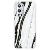 Senada Oneplus 9 Pro ile Uyumlu Kılıf Resimli Desenli Silikon Siyah Beyaz Mermer