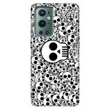 Senada Oneplus 9 Pro İle Uyumlu Kılıf Silikon Desenli Tam Koruma Resimli Kapak Skull White