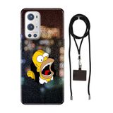 Senada Oneplus 9 Pro ile Uyumlu Kılıf SimpsonKarakter Collage Desenli Silikon İpli Boyun Askı Aparatı