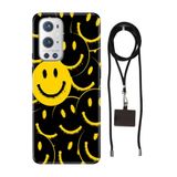 Senada Oneplus 9 Pro ile Uyumlu Kılıf Smile Yellow Desenli Silikon İpli Boyun Askı Aparatı
