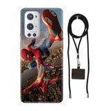 Senada Oneplus 9 Pro ile Uyumlu Kılıf SpiderX4157878 Desenli Silikon İpli Boyun Askı Aparatı
