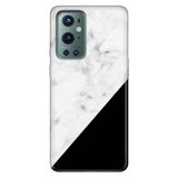 Senada Oneplus 9 Pro ile Uyumlu Kılıf Tioserisi Resimli Silikon Siyah Beyaz Mermer