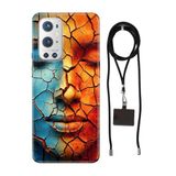 Senada Oneplus 9 Pro ile Uyumlu Kılıf Toprak Desenli Silikon İpli Boyun Askı Aparatı