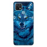 Senada Oppo A15S İle Uyumlu Kılıf Silikon Desenli Tam Koruma Resimli Kapak Mavi Çizim Kurt