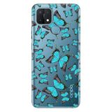 Senada Oppo A15S İle Uyumlu Kılıf Silikon Desenli Tam Koruma Resimli Kapak Mavi Kelebek