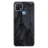 Senada Oppo A15S İle Uyumlu Kılıf Silikon Desenli Tam Koruma Resimli Kapak Siyah Beton