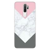Senada Oppo A5 A9 2020 İle Uyumlu Kılıf Silikon Desenli Tam Koruma Resimli Kapak Beyaz Gri Mermer