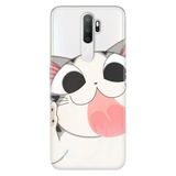 Senada Oppo A5 A9 2020 İle Uyumlu Kılıf Silikon Desenli Tam Koruma Resimli Kapak Fat Cat