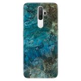 Senada Oppo A5 A9 2020 İle Uyumlu Kılıf Silikon Desenli Tam Koruma Resimli Kapak Mavi Mermer