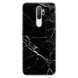 Senada Oppo A5 A9 2020 İle Uyumlu Kılıf Silikon Desenli Tam Koruma Resimli Kapak Mermer Siyah