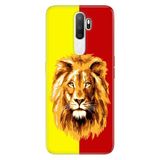 Senada Oppo A5 A9 2020 İle Uyumlu Kılıf Silikon Desenli Tam Koruma Resimli Kapak Sarı Kırmızı Parçalı Aslan
